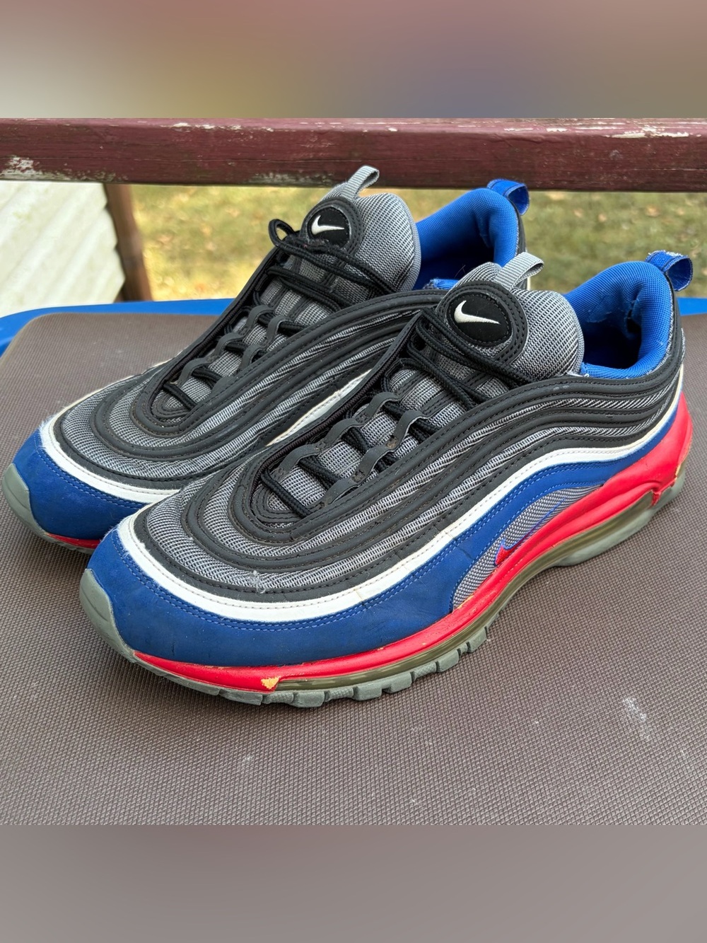 Nike Air Max 97 Custom Blue Red Sneakers 12
